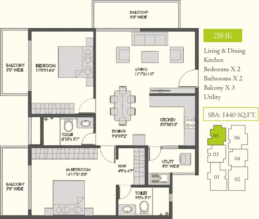 Sai Serene (2BHK+2T (1,440 sq ft) 1440 sq ft)
