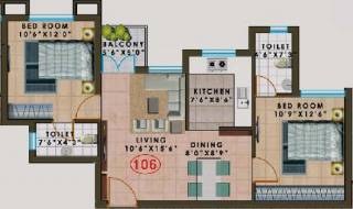 Agni Pelican Heights (2BHK+2T (985 sq ft) 985 sq ft)