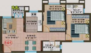 Agni Pelican Heights (2BHK+2T (1,059 sq ft) 1059 sq ft)