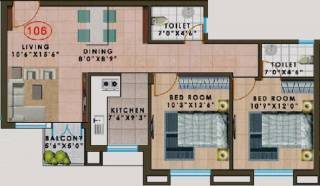 Agni Pelican Heights (2BHK+2T (1,071 sq ft) 1071 sq ft)