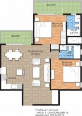 Raheja Maheshwara (2BHK+2T (1,178 sq ft) 1178 sq ft)