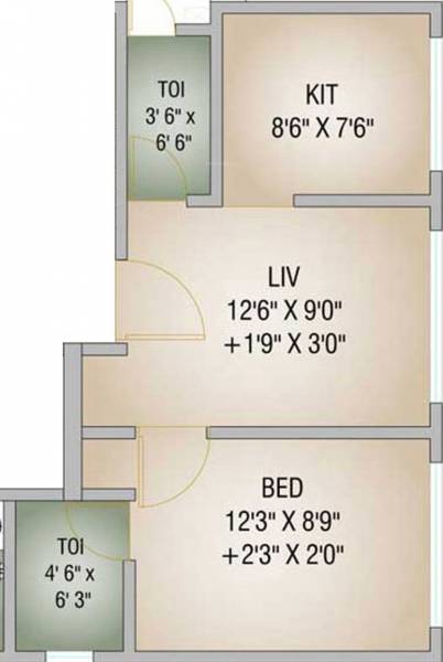 Reliable Bhairav Residency (1BHK+2T (560 sq ft) 560 sq ft)