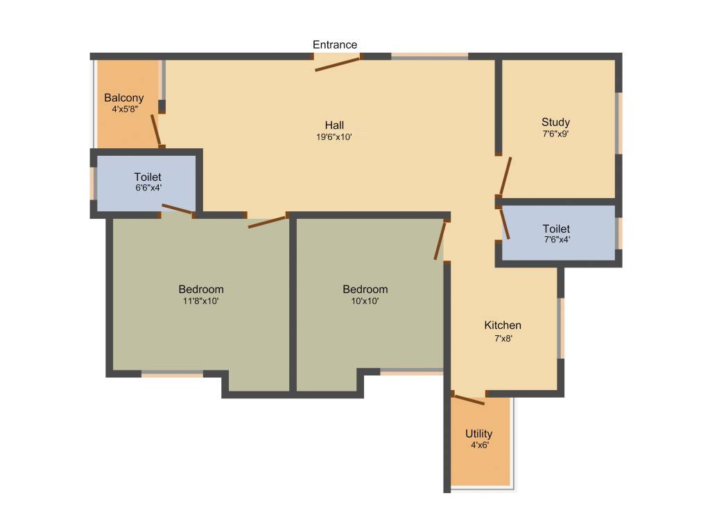 Antony Rejoice (2BHK+2T (961 sq ft) + Study Room 961 sq ft) Antony Rejoice (2BHK+2T (961 sq ft) + Study Room 961 sq ft)