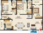 Floor Plan (3BHK+3T (1,525 sq ft) + Pooja Room 1525 sq ft) GSRK Estates Aashirwad Heights Floor Plan (3BHK+3T (1,525 sq ft) + Pooja Room 1525 sq ft)
