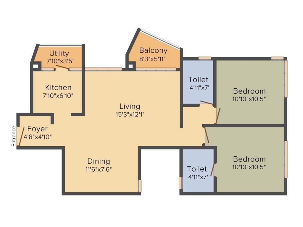 Prime Arete Homes (2BHK+2T (1,080 sq ft) 1080 sq ft)