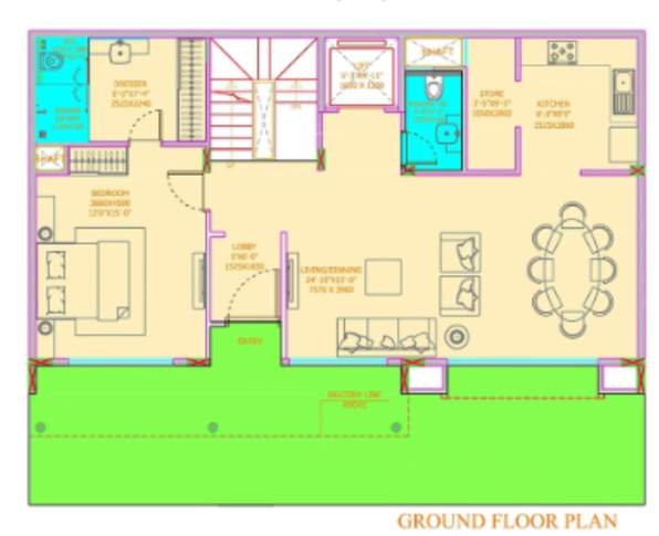  sports city villas Floor Plan Ground Floor Plan