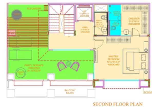  sports city villas Floor Plan Second Floor Plan