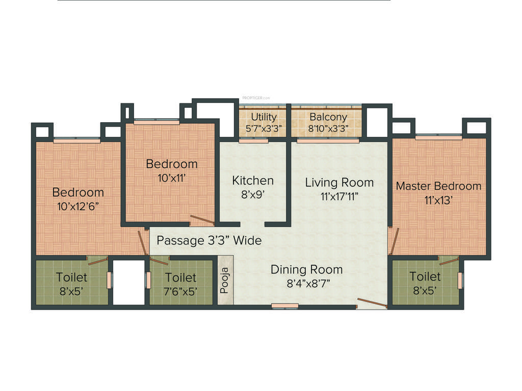 KG Signature City (3BHK+3T (1,380 sq ft) 1380 sq ft)