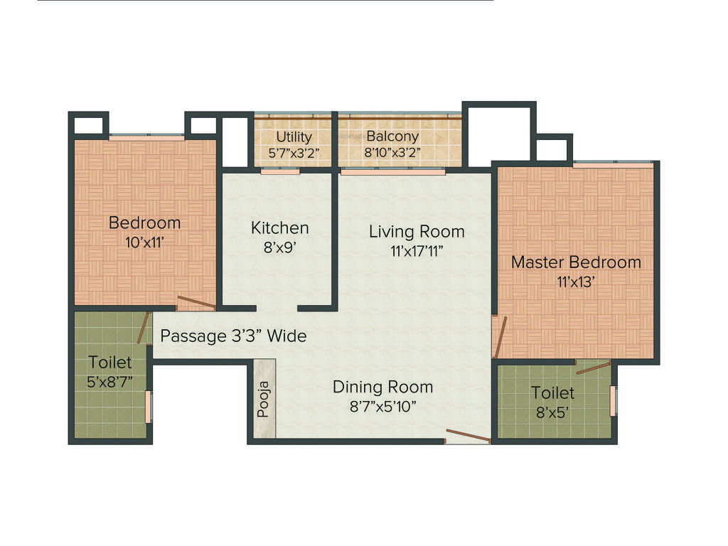 KG Signature City (2BHK+2T (1,085 sq ft) 1085 sq ft)