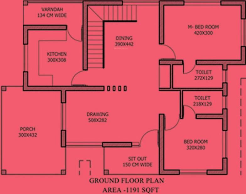 Bounteous Builders Bounty Meadows Ground Floor Plan (4BHK+4T (1,964 sq ft) 1964 sq ft)