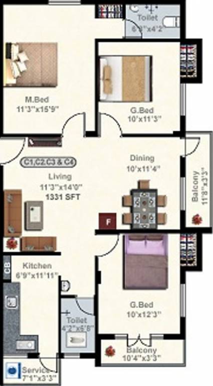 StepsStone Ananthaya (3BHK+2T (1,331 sq ft) 1331 sq ft) StepsStone Ananthaya (3BHK+2T (1,331 sq ft) 1331 sq ft)