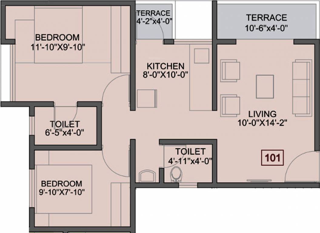 Gangotree Subhankar (2BHK+2T (721 sq ft) 721 sq ft)