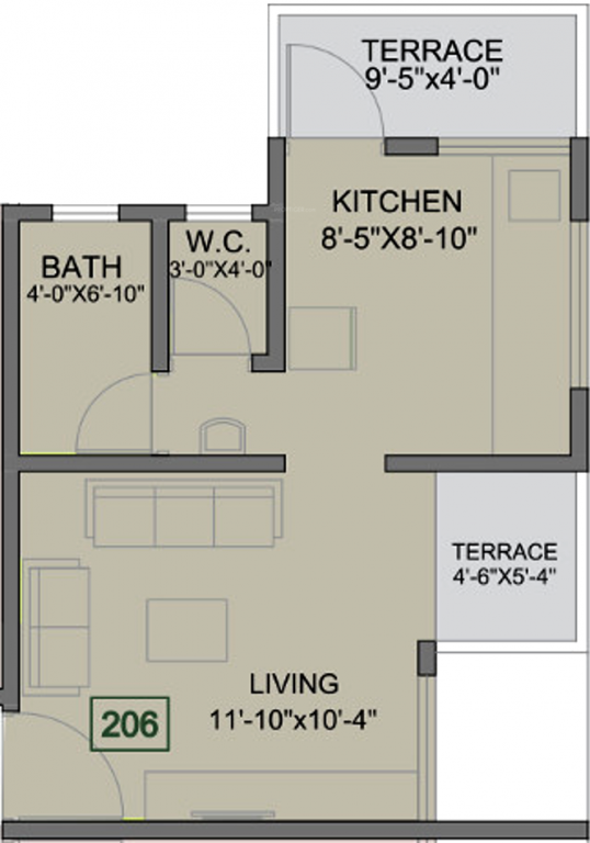 Gangotree Subhankar (1BHK+1T (409 sq ft) 409 sq ft)