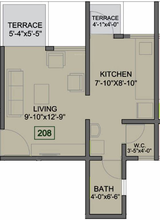 Gangotree Subhankar (1BHK+1T (411 sq ft) 411 sq ft)