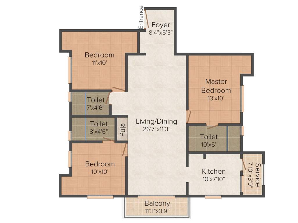 Gayatri Enclave (3BHK+3T (1,400 sq ft) + Pooja Room 1400 sq ft)