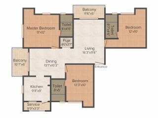 Gayatri Enclave (3BHK+3T (1,600 sq ft) + Pooja Room 1600 sq ft)