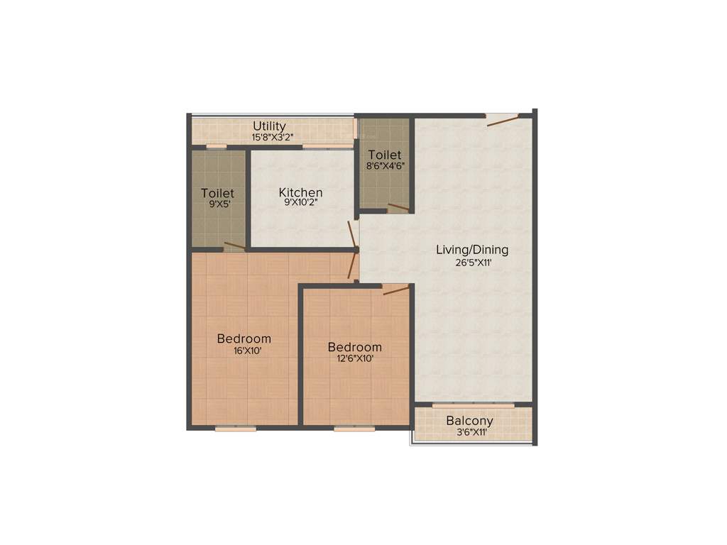 Safco Blue Sky (2BHK+2T (1,154 sq ft) 1154 sq ft)