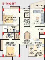 Neptune Summit 696 (2BHK+2T (1,590 sq ft) Study Room 1590 sq ft) Neptune Summit 696 (2BHK+2T (1,590 sq ft) Study Room 1590 sq ft)