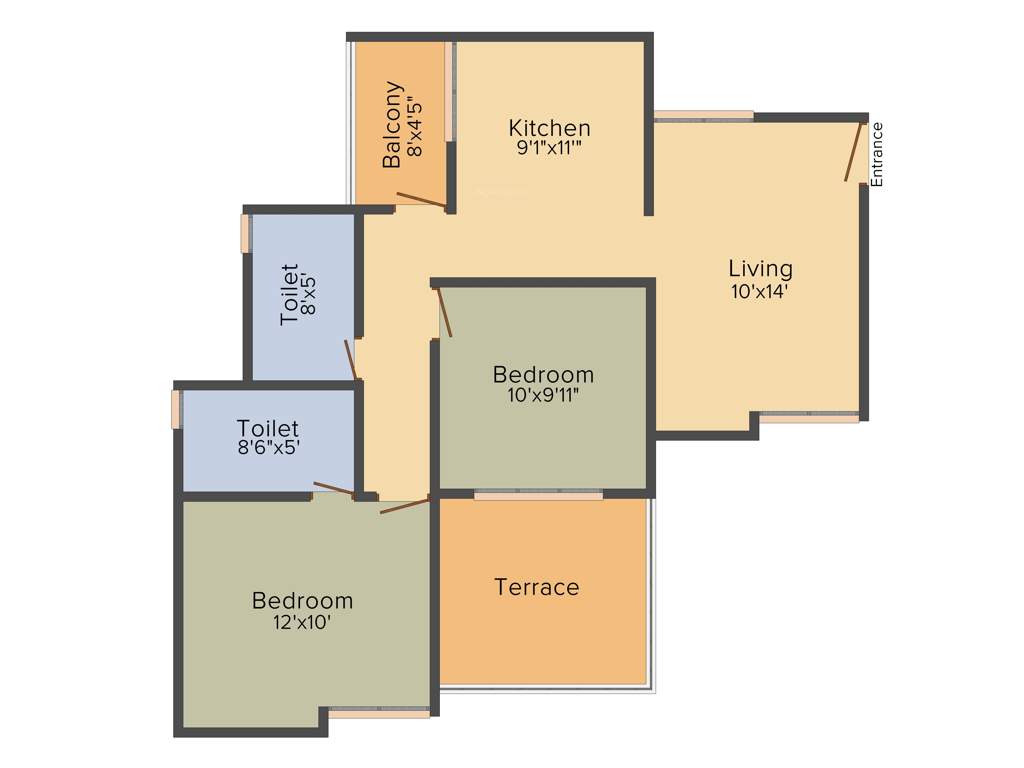 BK Sun Fantasy (2BHK+2T (963 sq ft) 963 sq ft)