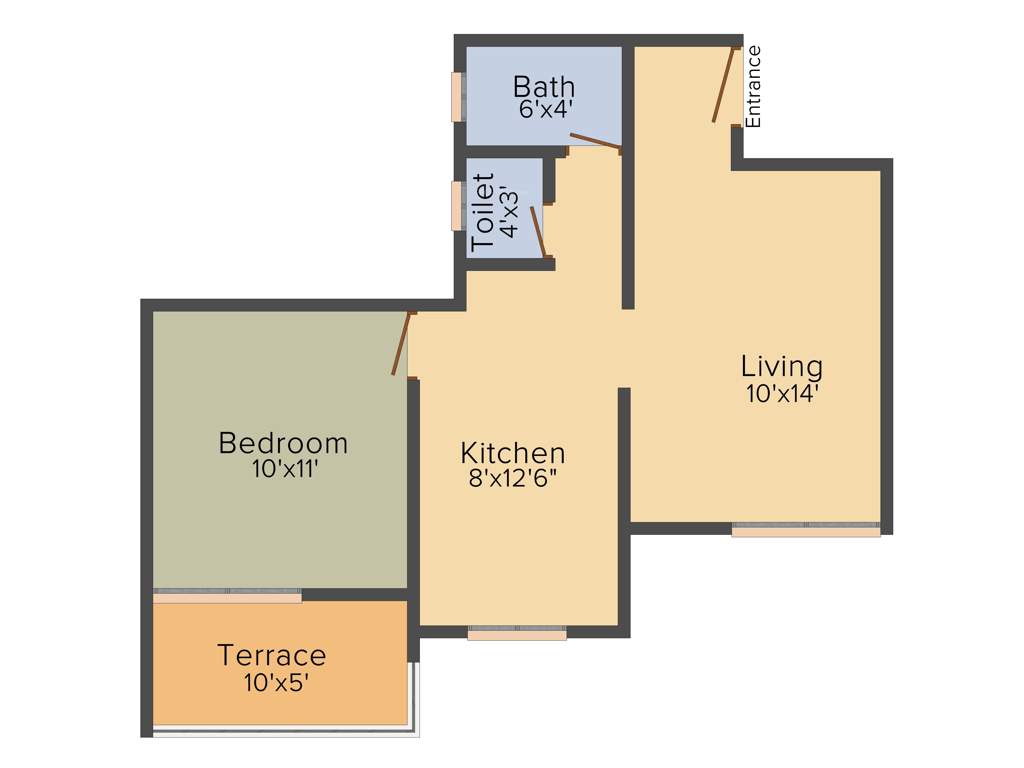 BK Sun Fantasy (1BHK+1T (640 sq ft) 640 sq ft)