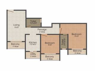 JP Swami Darshan (2BHK+2T (902 sq ft) 902 sq ft)