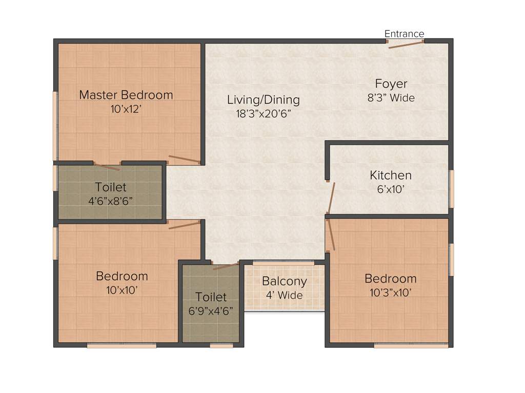 Master Orchard Estate (3BHK+2T (1,293 sq ft) 1293 sq ft)