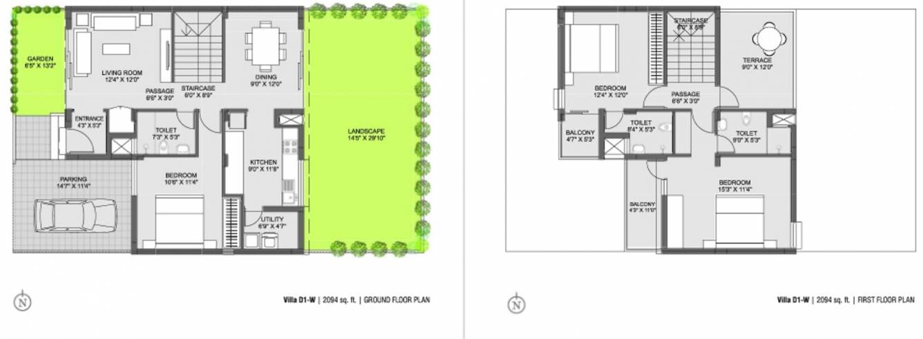 Pacifica Aurum Villas (3BHK+3T (2,094 sq ft) 2094 sq ft)