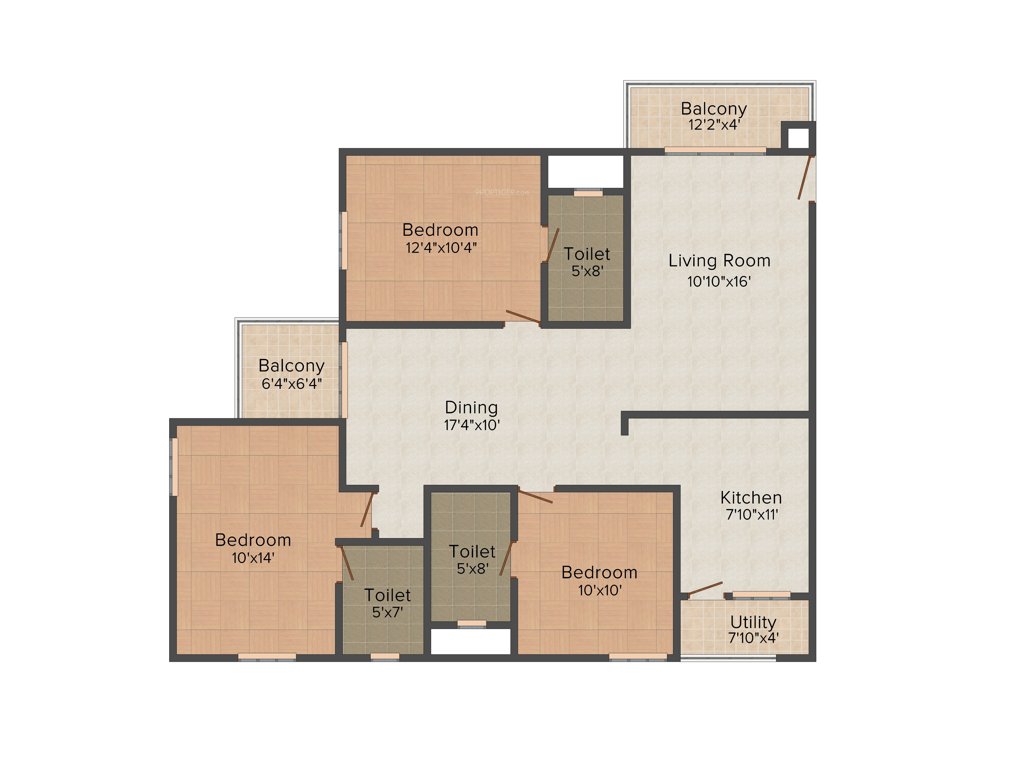 Sandeep Square (3BHK+3T (1,504 sq ft) 1504 sq ft)