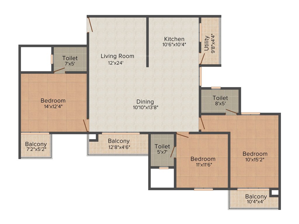 Sandeep Square (3BHK+3T (1,823 sq ft) 1823 sq ft)