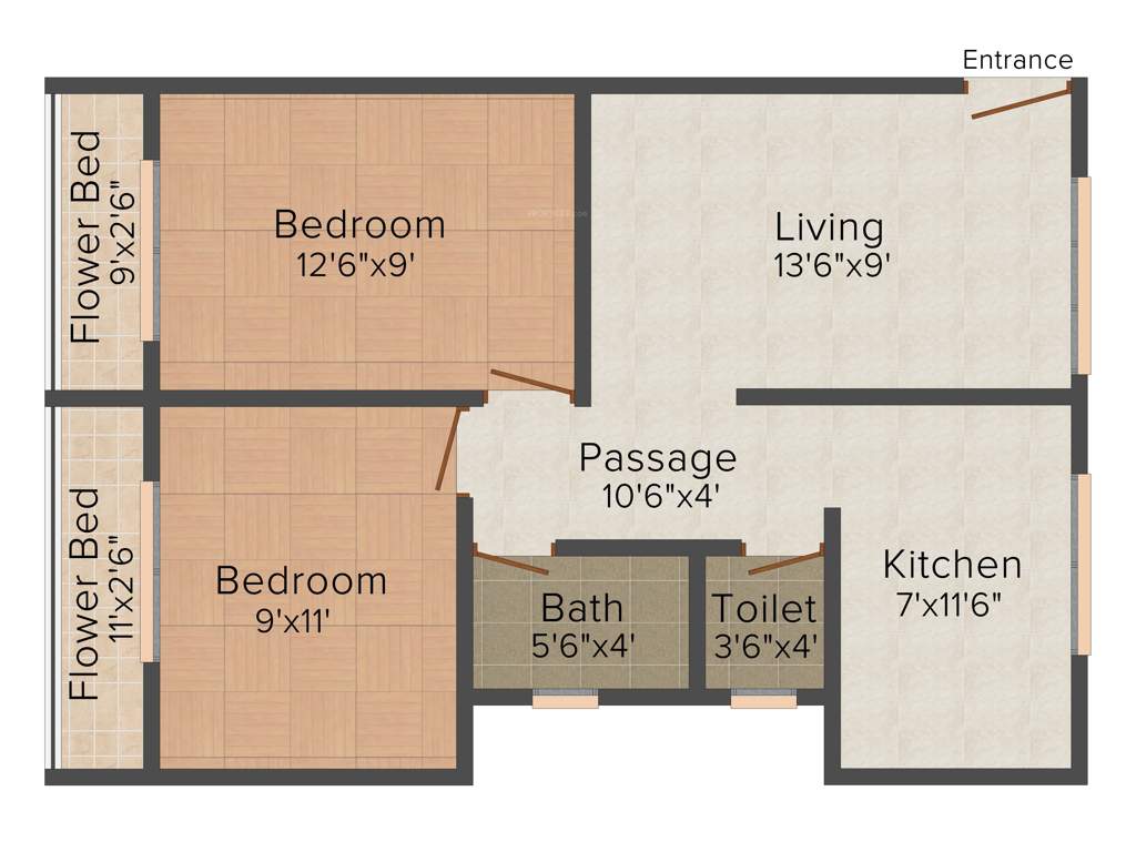 Shelter Shrinika Shristhi (2BHK+1T (840 sq ft) 840 sq ft)