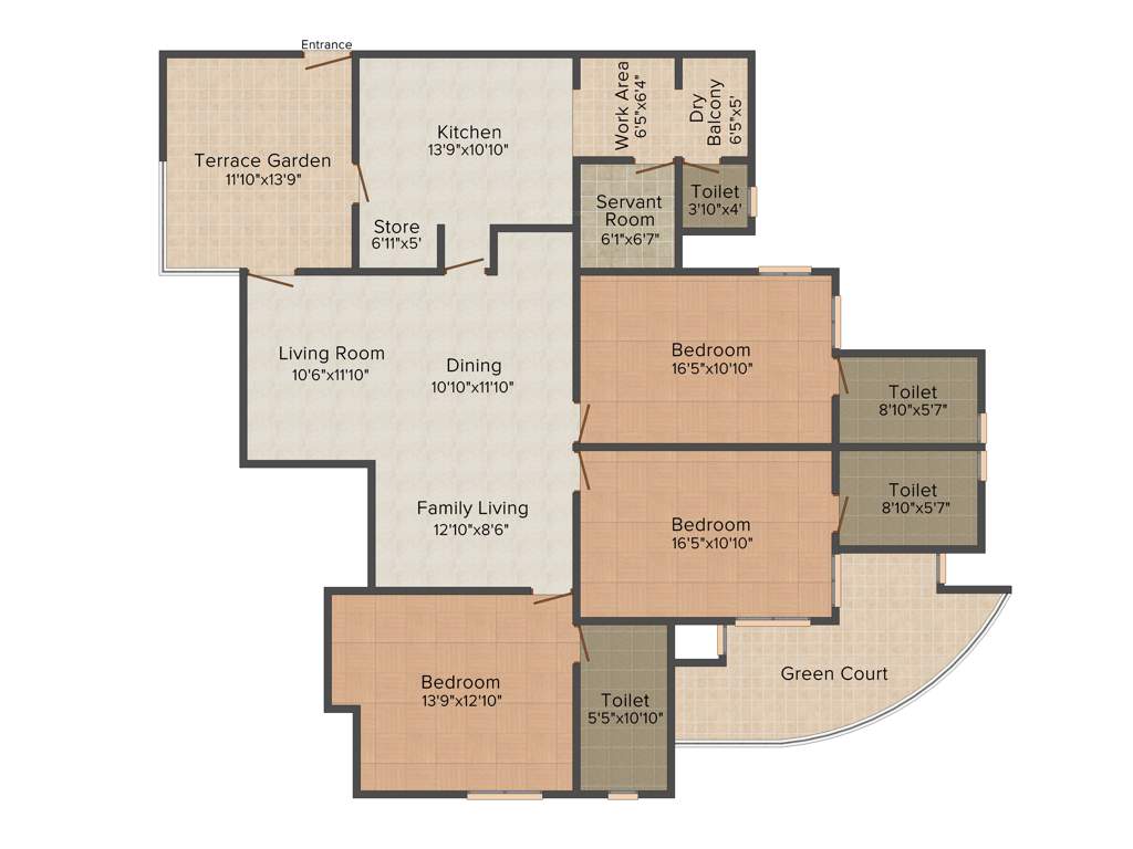 Jos Grand Aristo (3BHK+3T (2,467 sq ft) + Servant Room 2467 sq ft)