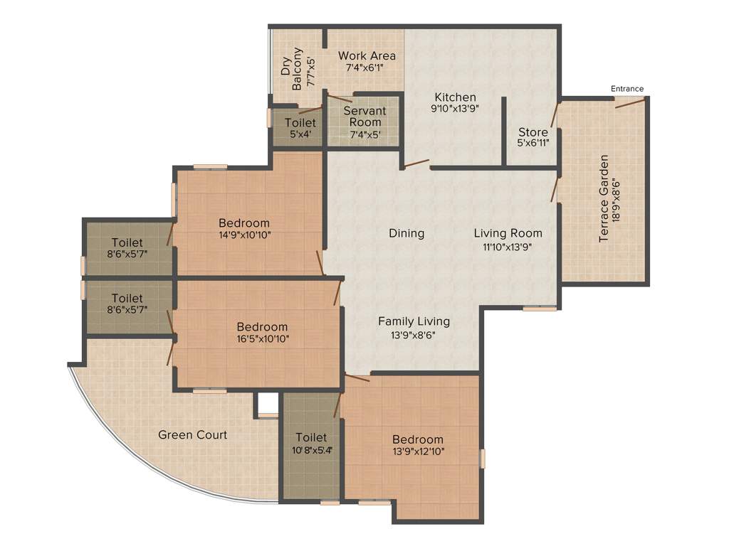 Jos Grand Aristo (3BHK+3T (2,613 sq ft) + Servant Room 2613 sq ft)