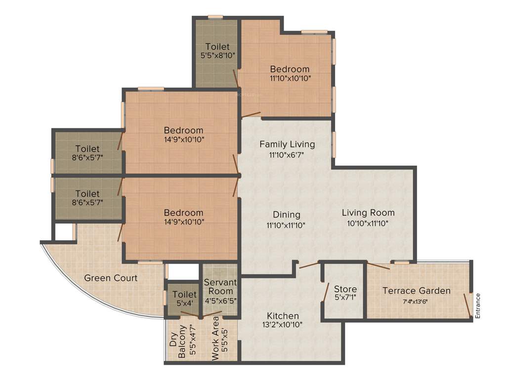 Jos Grand Aristo (3BHK+3T (2,125 sq ft) + Servant Room 2125 sq ft)