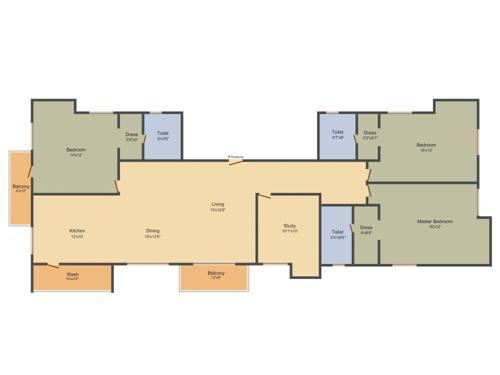 India Santhiniketan (3BHK+3T (2,210 sq ft) + Study Room 2210 sq ft) India Santhiniketan (3BHK+3T (2,210 sq ft) + Study Room 2210 sq ft)