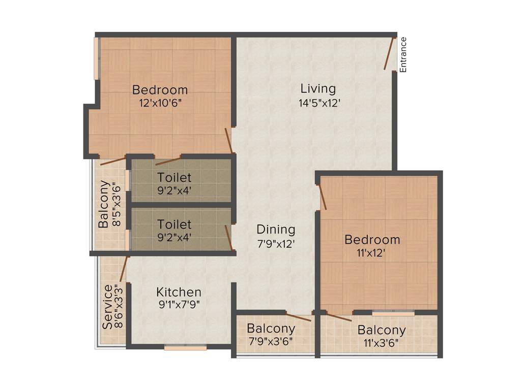 Keerthi Onella Hive (2BHK+2T (1,118 sq ft) 1118 sq ft)