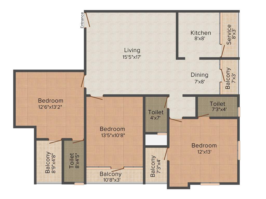 Keerthi Onella Hive (3BHK+3T (1,556 sq ft) 1556 sq ft)