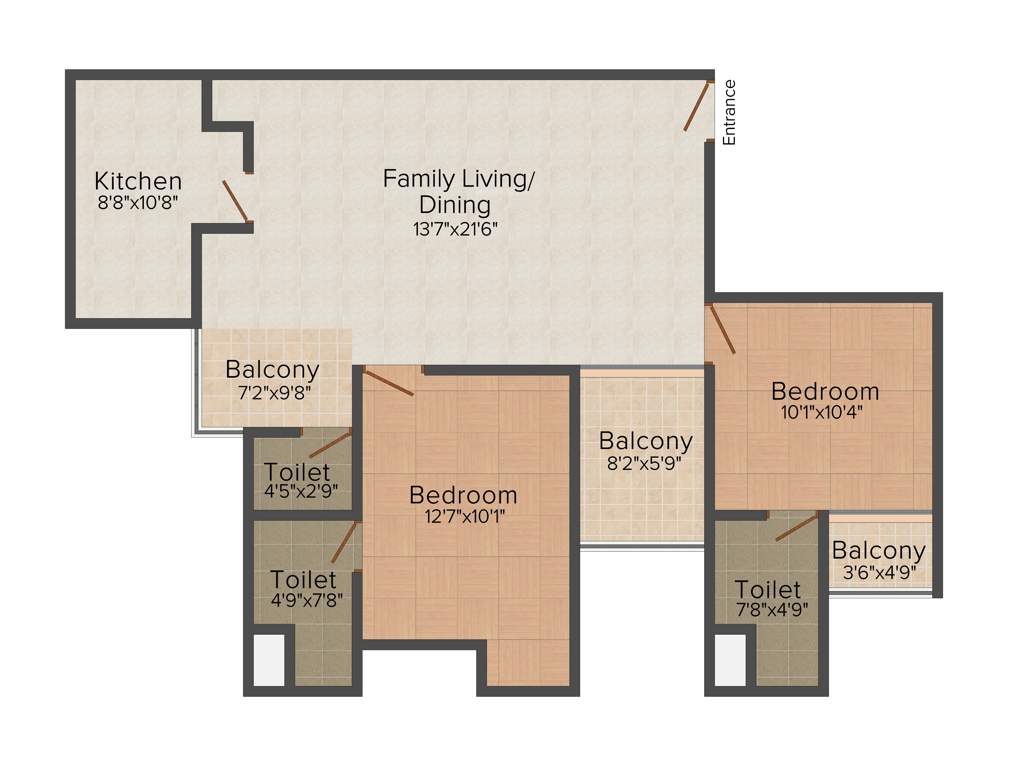 Fern Silver Springs (2BHK+3T (1,298 sq ft) 1298 sq ft)