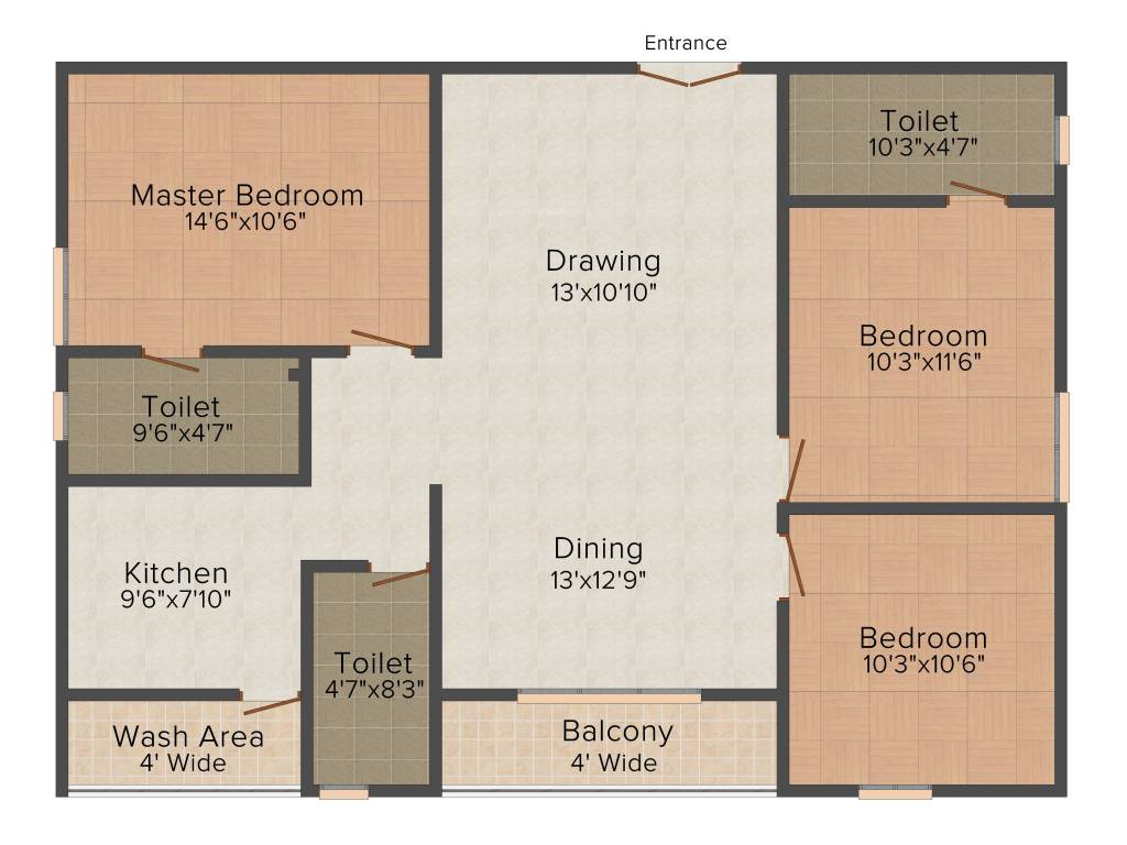 Legend Opera (3BHK+3T (1,393 sq ft) 1393 sq ft)