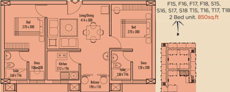 Jos Silver Square (2BHK+2T (850 sq ft) 850 sq ft)