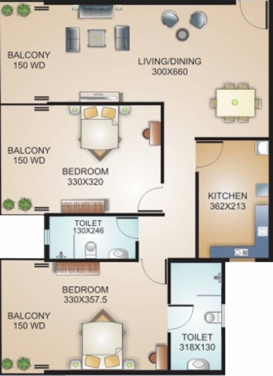 Models Royal Palms (2BHK+2T (1,173 sq ft) 1173 sq ft) Models Royal Palms (2BHK+2T (1,173 sq ft) 1173 sq ft)