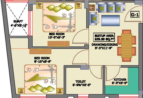 Pareek Shree Shyam Vatika 5th (2BHK+1T (529.50 sq ft) 529 sq ft)