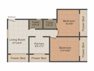 Ganesh Builders Mumbai Narayan Residency 2BHK+2T (927 sq ft)
