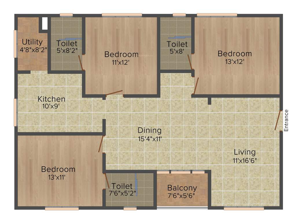 SSVR Tridax (3BHK+3T (1,490 sq ft) 1490 sq ft)