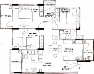 Mantri Tranquil (3BHK+2T (1,470 sq ft) 1470 sq ft) Mantri Tranquil (3BHK+2T (1,470 sq ft) 1470 sq ft)