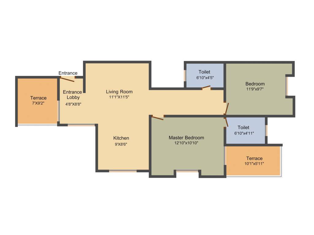 Shinde Sparsh (2BHK+2T (988 sq ft) 988 sq ft)