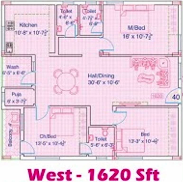 RM Fortune Dream (3BHK+3T (1,620 sq ft) + Pooja Room 1620 sq ft) RM Fortune Dream (3BHK+3T (1,620 sq ft) + Pooja Room 1620 sq ft)