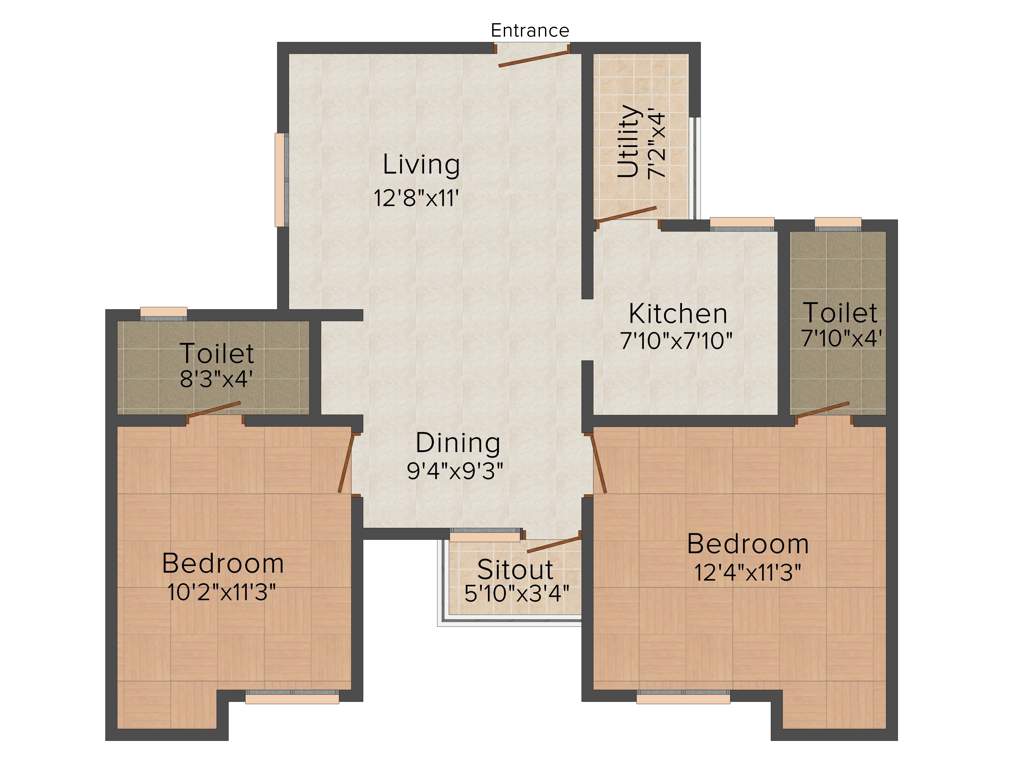 Kgeyes Samyuktha (2BHK+2T (954 sq ft) 954 sq ft)