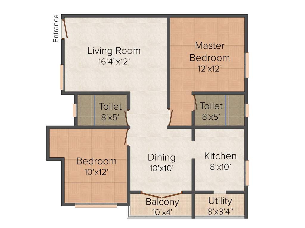 Natwest Vistas (2BHK+2T (1,306 sq ft) 1306 sq ft)