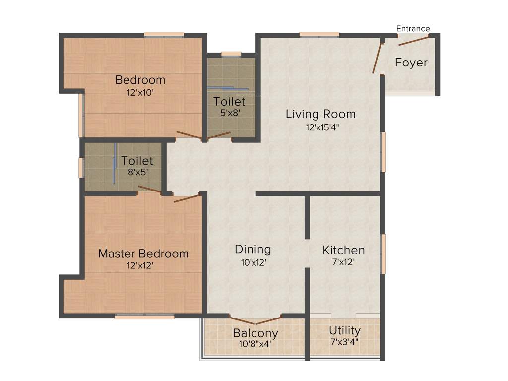Natwest Vistas (2BHK+2T (1,328 sq ft) 1328 sq ft)