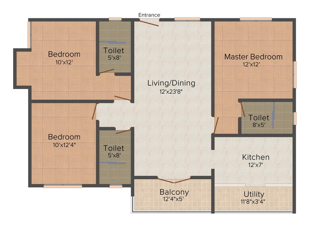 Natwest Vistas (3BHK+3T (1,516 sq ft) 1516 sq ft)